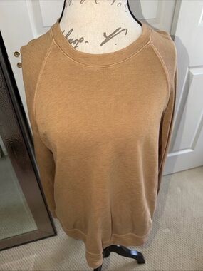 James Perse Camel Crewneck Sweatshirt Supima Cotton Made in USA